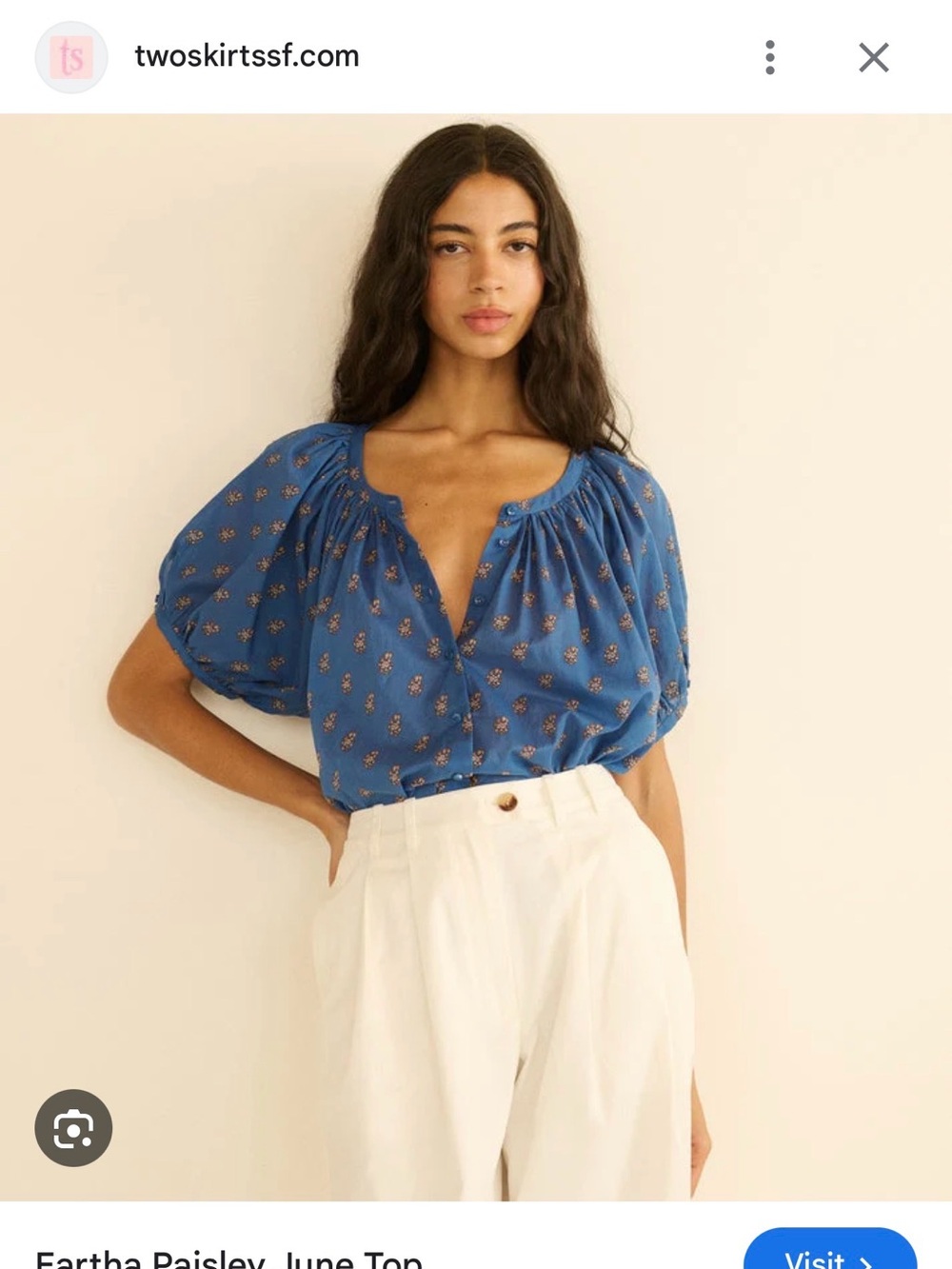 Doen June top - Eartha Paisley Blue